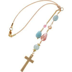 Crystal cross car mirror hanging sun catcher rearview mirror charm car accessory